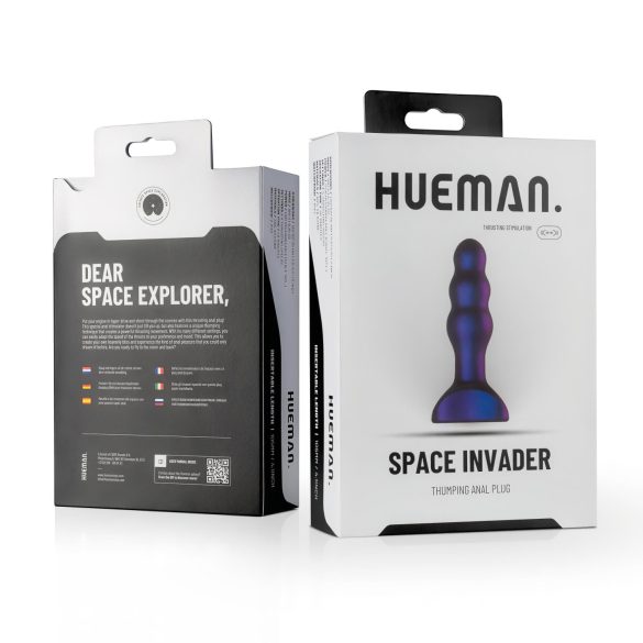 Hueman Space Inveder - análny vibrátor na batérie - vodotesný - fialový