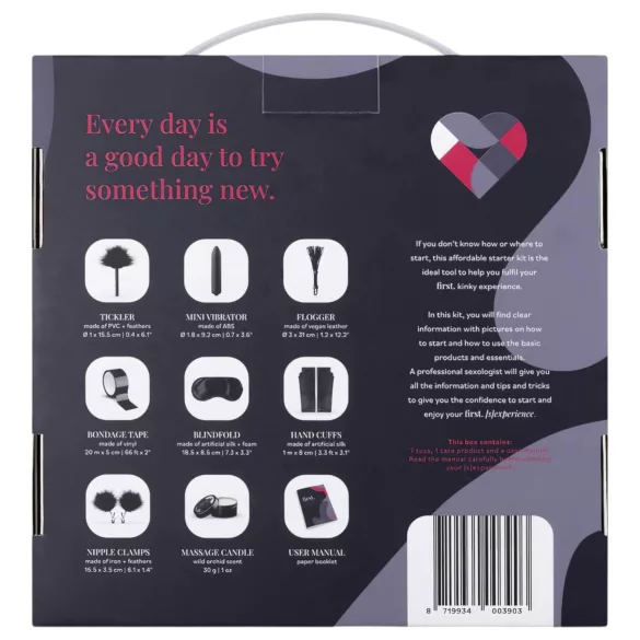 First. - BDSM súprava pre začiatočníkov - 8 dielov