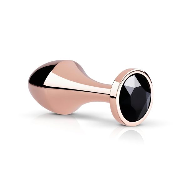 Rosy Gold Análny Šperk - čierny s kameňom (rosegold)
