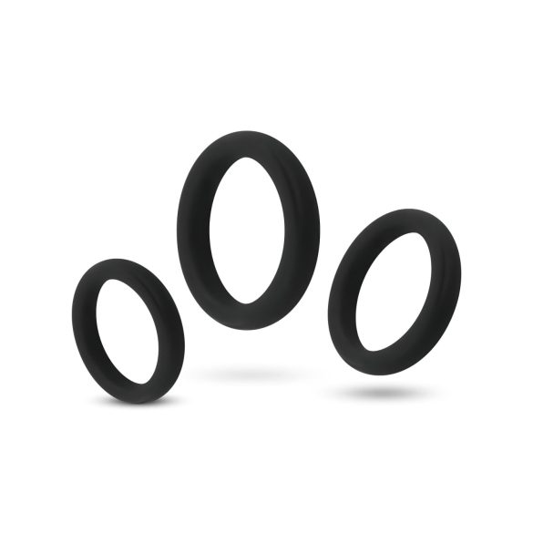 Easytoys - sada erekčných krúžkov na penis - 3 ks - čierna