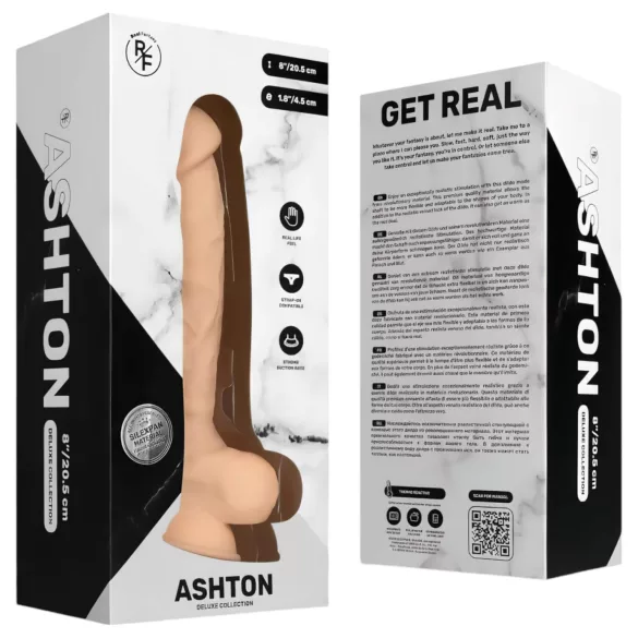 Real Fantasy Ashton - realistický dildo s semenníkmi - 20,5 cm - telová farba