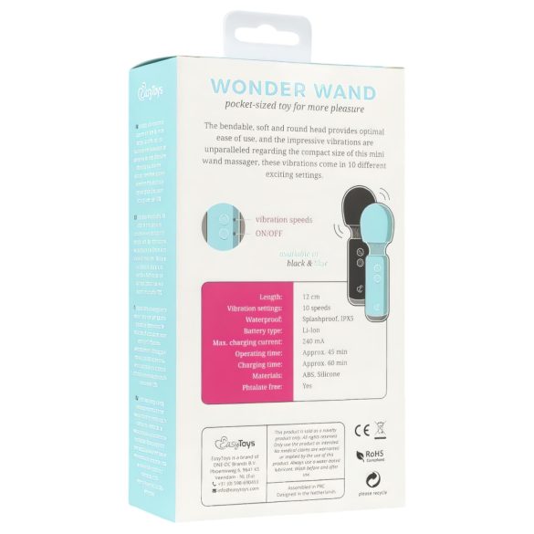 Easytoys Wonder Wand - nabíjateľný mini masážny vibrátor (čierny)