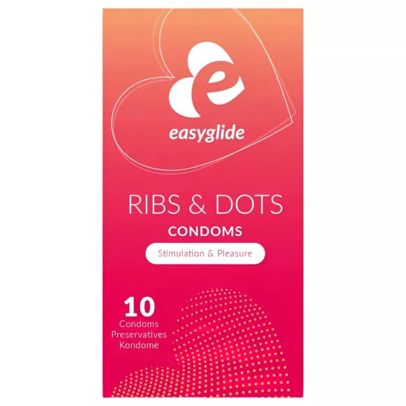 EasyGlide - kondóm s výstupkami a bodkami - 10 ks
