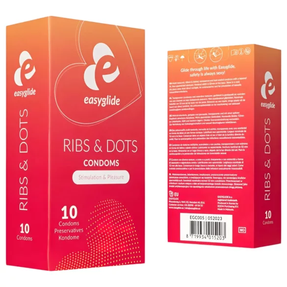 EasyGlide - kondóm s výstupkami a bodkami - 10 ks
