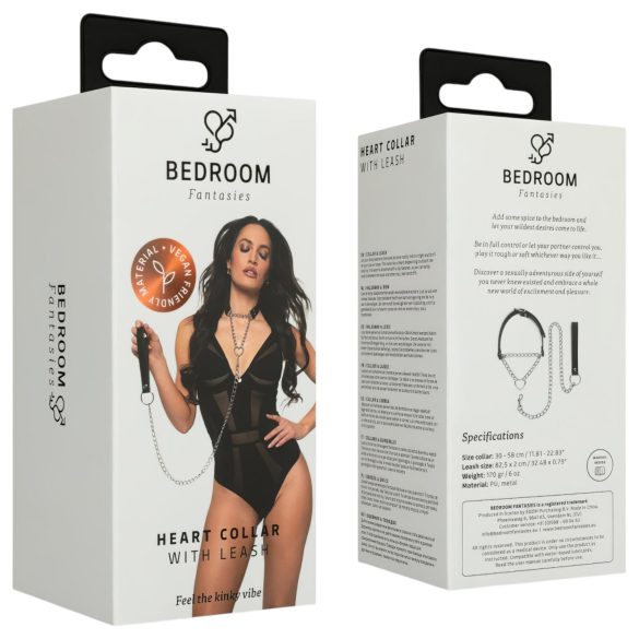 Bedroom Fantasies - obojok s vodítkom - čierny