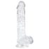 EasyToys - realistický dildo s semenníkmi - 13,5 cm - priehľadný