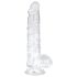 EasyToys - realistický dildo s semenníkmi - 13,5 cm - priehľadný