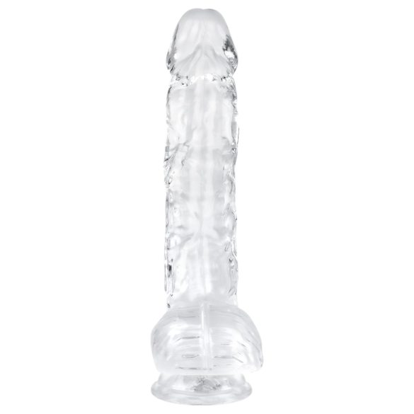 EasyToys - realistický dildo s semenníkmi - 13,5 cm - priehľadný