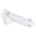 EasyToys - realistický dildo s semenníkmi - 13,5 cm - priehľadný