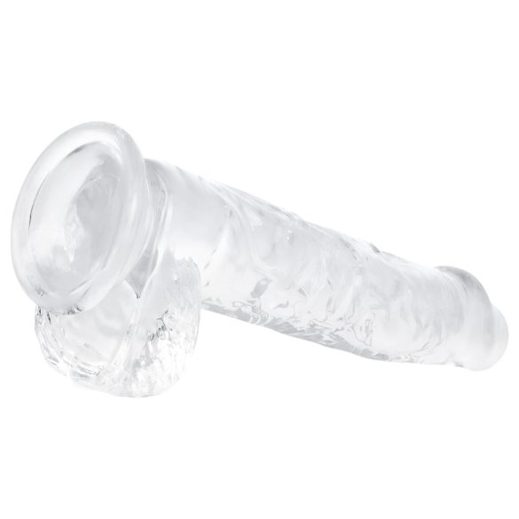 EasyToys - realistický dildo s semenníkmi - 13,5 cm - priehľadný