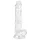 EasyToys - dildo s vajcami - 17 cm - priehľadný