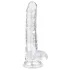 EasyToys - dildo s vajcami - 17 cm - priehľadný