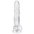 EasyToys - dildo s vajcami - 17 cm - priehľadný