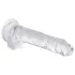 EasyToys - dildo s vajcami - 17 cm - priehľadný
