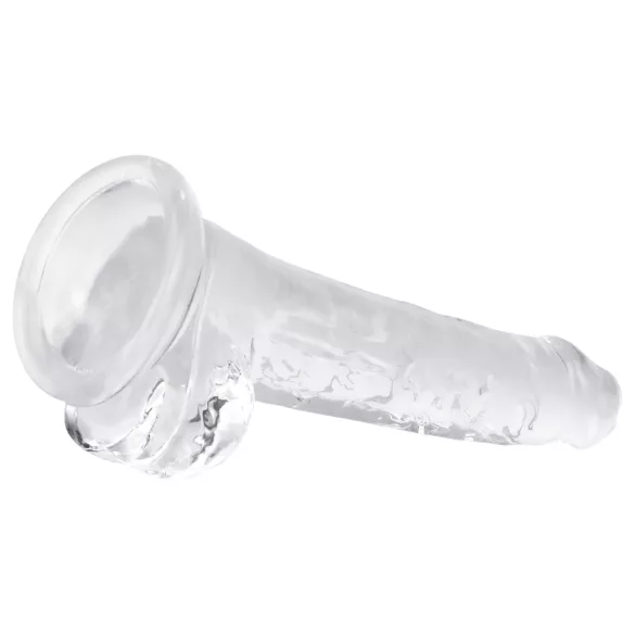 EasyToys - dildo s vajcami - 17 cm - priehľadný