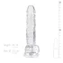 EasyToys - dildo s vajcami - 17 cm - priehľadný