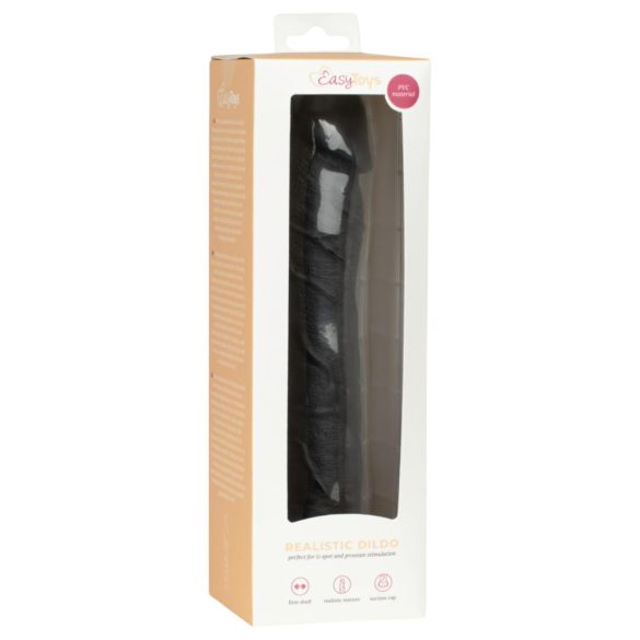 Easytoys - realistický dildo - 22,5 cm - čierny