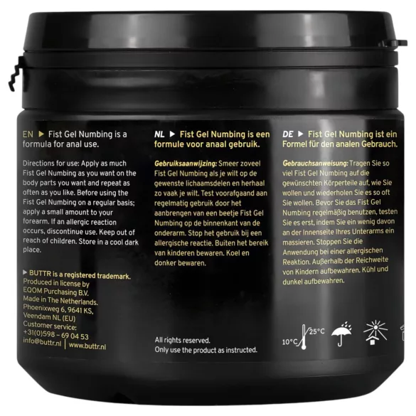 BUTTR - fisting gél s anestetikom - 500 ml