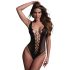 Christine - sieťovaný body s hlbokým výstrihom (čierny) - XS-XL