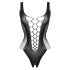 Christine - sieťovaný body s hlbokým výstrihom (čierny) - XS-XL