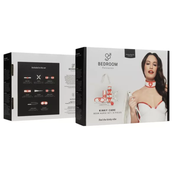 Bedroom Fantasies - kostým sestřička sada 8 dielov - červená/biela