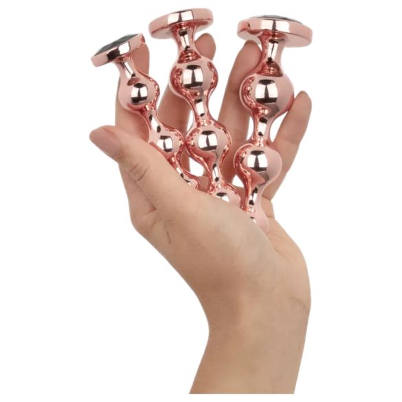 Rosy Gold - análny dildo set - ružové zlato