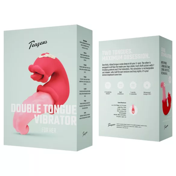 Teazers - vibrátor s dvoma jazykmi - ružový