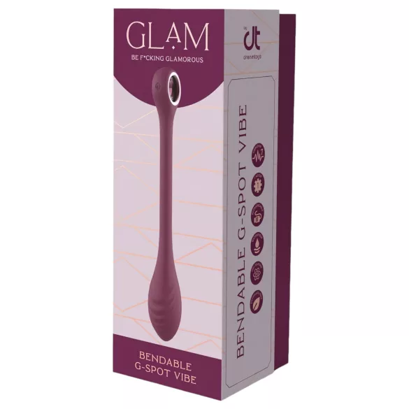 Glam - vodotesný flexibilný G-bod vibrátor s akumulátorom (fialový)