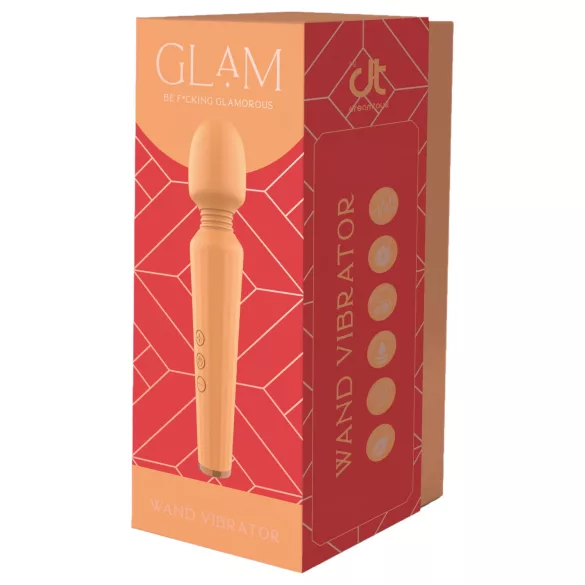 Glam - masážny vibrátor s akumulátorom - oranžový