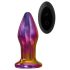 Glamour Glass - kužeľový, rádiový, sklenený análny vibrátor (farebný)
