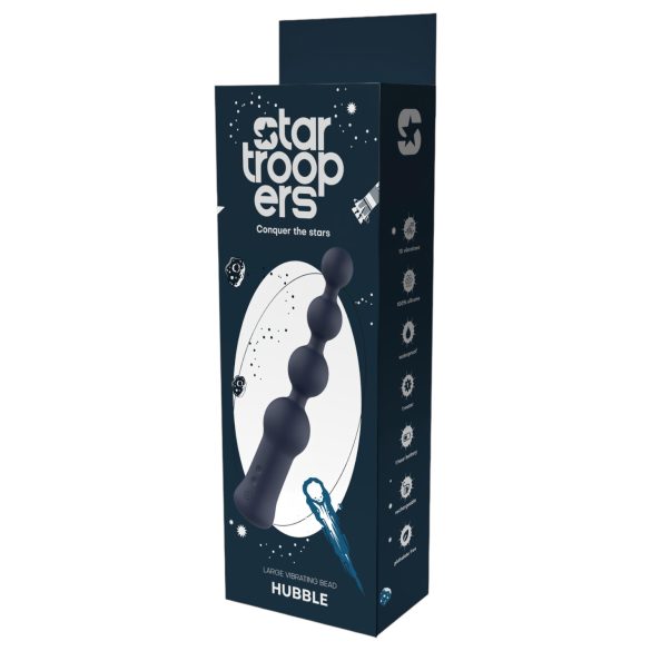 Startroopers Hubble - vibračný análny kolík s perličkami - modrý, dobíjací
