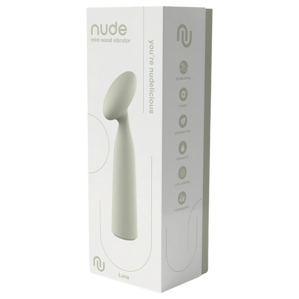 Nude Luna - mini wand vibrátor - nabíjateľný - sivý