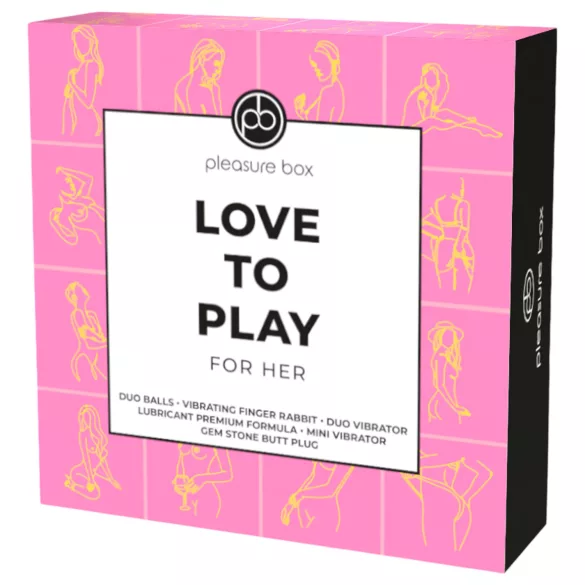 Pleasure Box Love to Play - vibrátor set - 6 dielov - ružovo-fialová