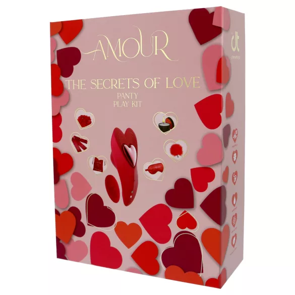Dreamtoys Amour - nositeľný vibračný set nohavičiek (červený)