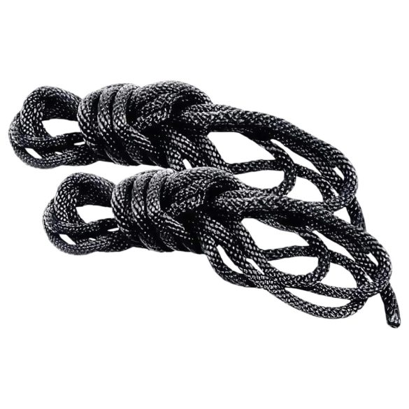 S&M - jemná bondage sada s lanom - čierna (2-dielna)