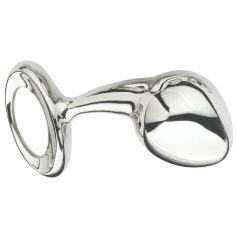 Njoy - análna zátka L - veľká, kovová, strieborná