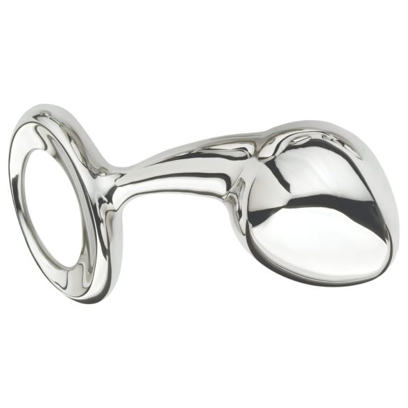 Njoy - análna zátka L - veľká, kovová, strieborná