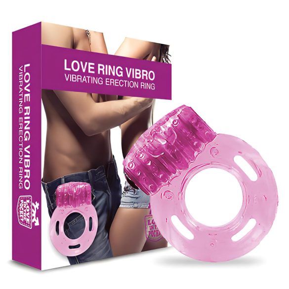 Love in the Pocket - jednorazový vibračný krúžok na penis (ružový)