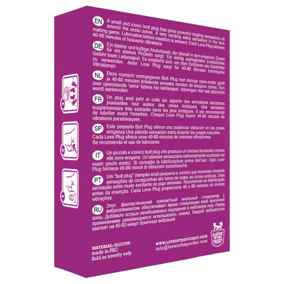 Love Plug - análny mini vibrátor - čierny