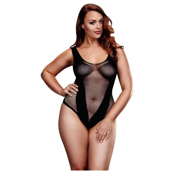 Baci - plus size sieťované body - čierna - XL/XXL
