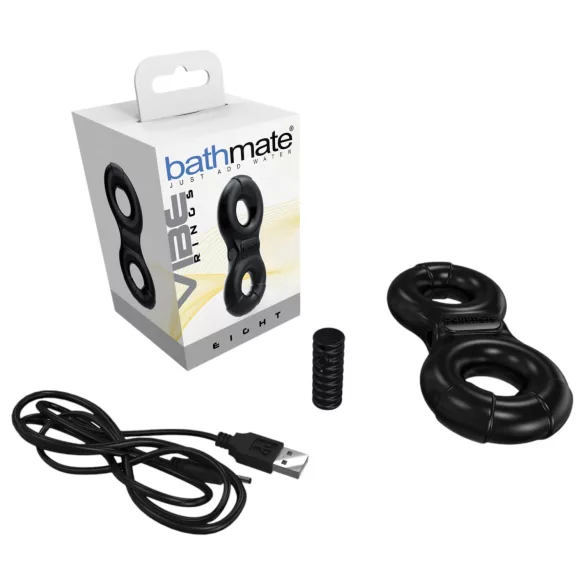 Bathmate Vibe Ring Eight - akumulátorový vibračný erekčný krúžok (čierny)