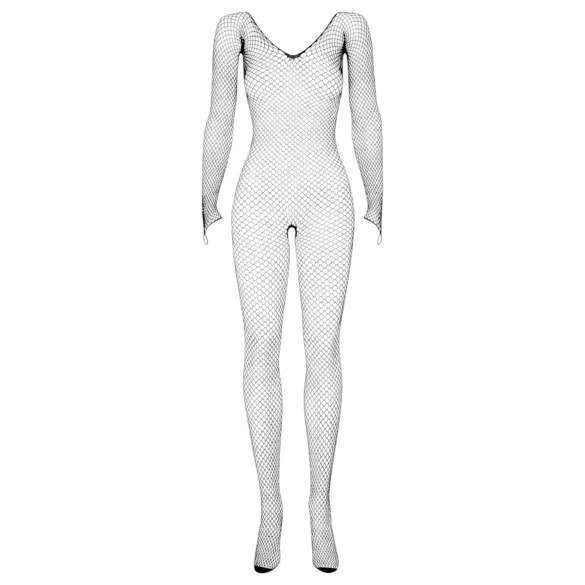 Obsessive - dámsky overal s dlhým rukávom - otvorený sieťovaný - čierny S-L