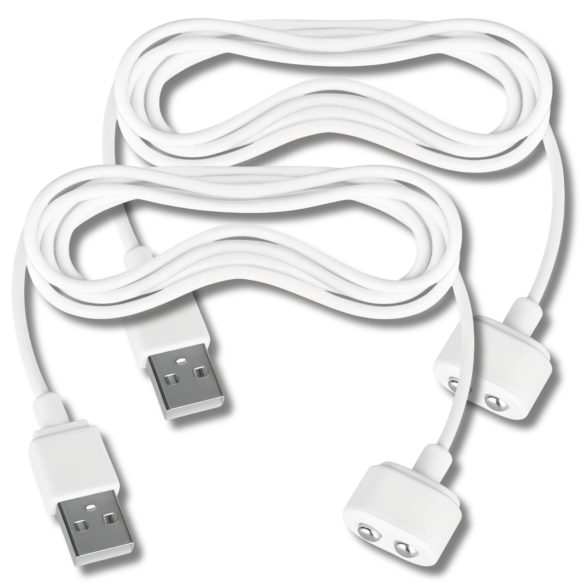 Satisfyer - magnetický USB nabíjací kábel - 2ks (biely)