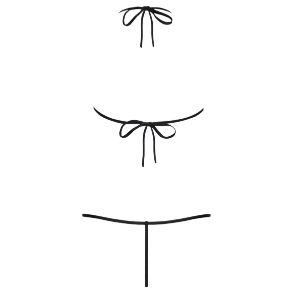 Obsessive - dámske body s ramienkami a čipkou - čierne S/M