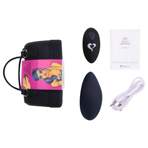 FEELZTOYS Nohavičky - nabíjací, rádiový vibrátor na klitoris (čierny)