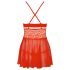 Obsessive 838-BAB-3 - pikantná čipkovaná babydoll a tanga (červená) - L/XL