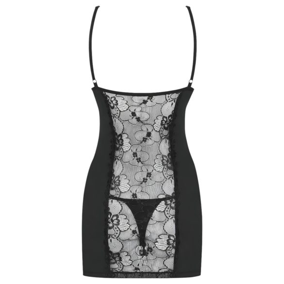 Obsessive - sexy nočná košieľka a tangá - čierna - L/XL