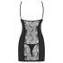Obsessive Heartina - nočná košieľka a tangá (čierne) - L/XL