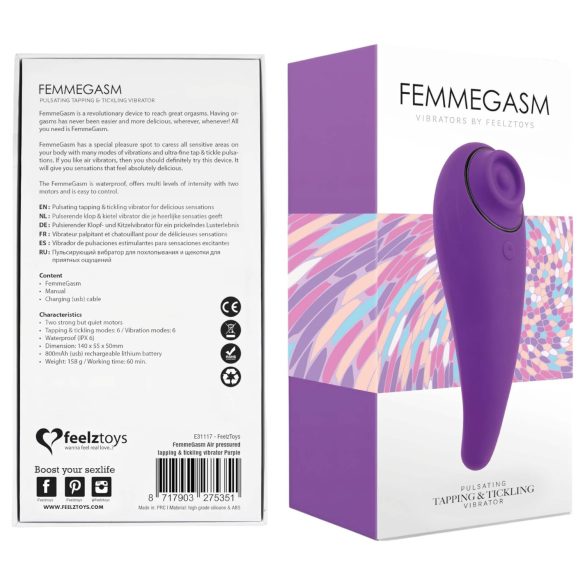 FEELZTOYS Femmegasm - nabíjací 2v1 klitoris vibrátor (fialový)