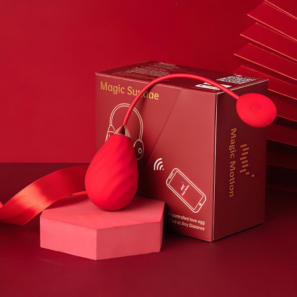 Magic Motion - vibračné vajíčko s aplikáciou - dobíjacie - červené